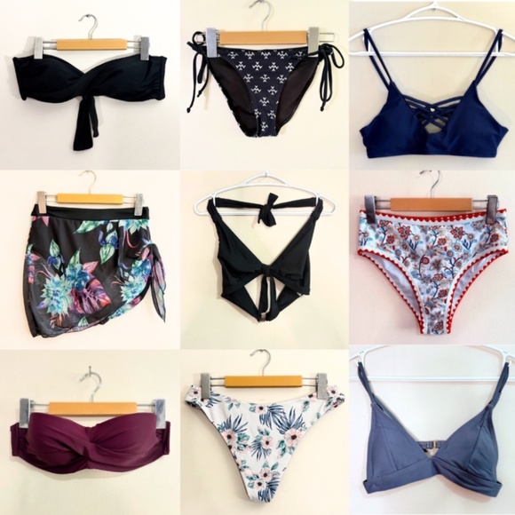 👙 9 Piece Bikini Bundle 👙 5 Tops & 4 Bottoms - Size Small - Picture 1 of 16